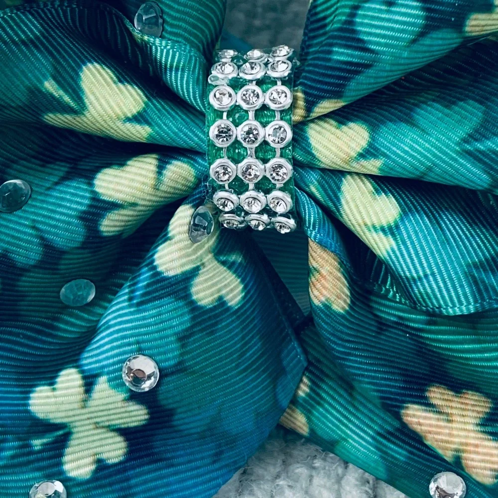 JoJo Siwa Girls Green Shamrock‎ St Patricks Paddies Day Rhinestone Style Bow